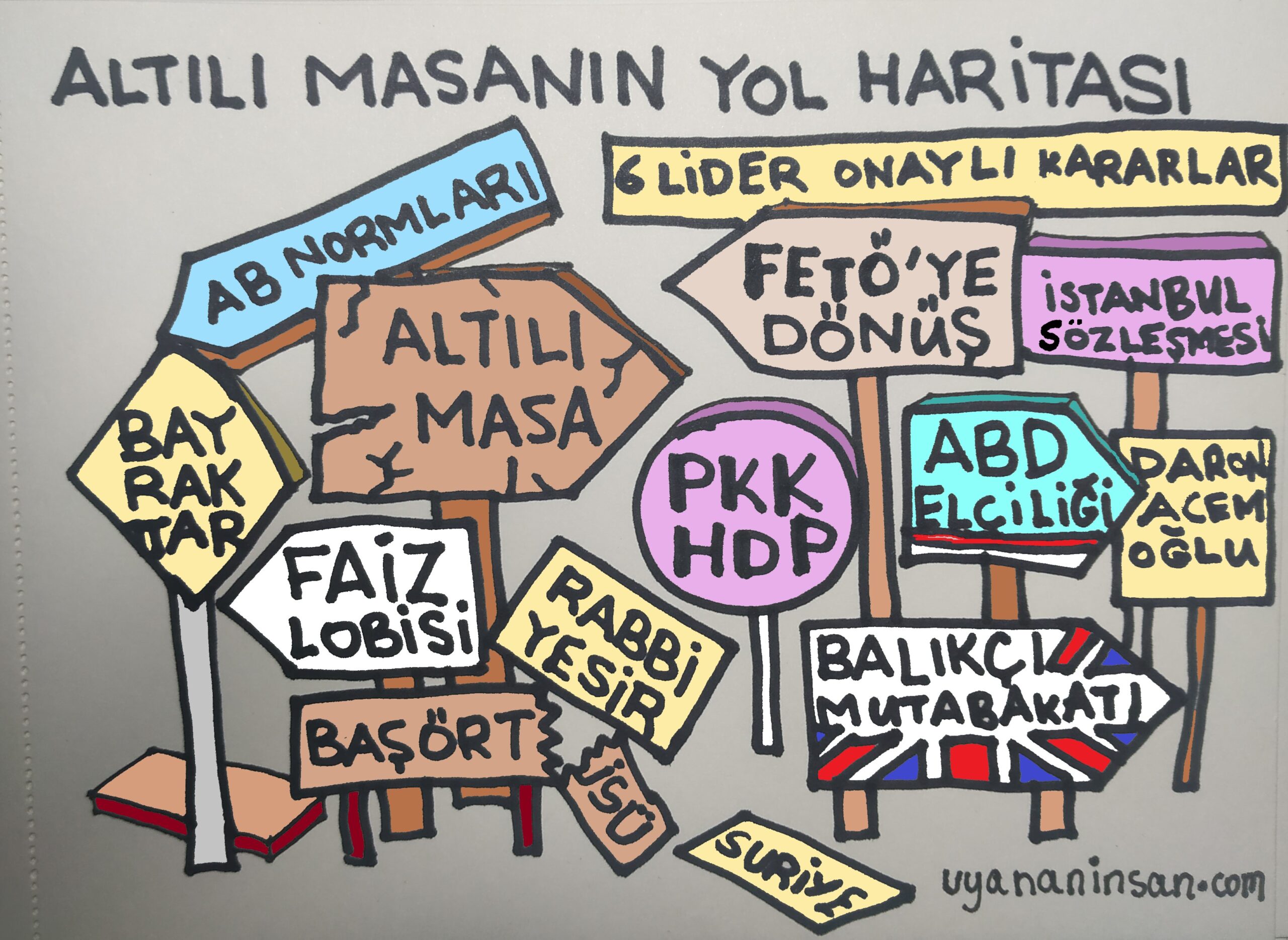 KARİKATÜR: ALTILI MASANIN YOL HARİTASI